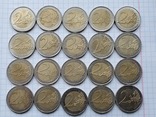Евро разные,2€×20 шт,18шт.из них-юбилейные., фото №7