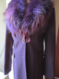Пальто Anna Biagini p.S. Италия.  воротник натур. лиса фиолетовый цвет., фото №4