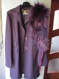 Пальто Anna Biagini p.S. Италия.  воротник натур. лиса фиолетовый цвет., фото №5