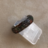 Серебряное кольцо в эмалях, старый экспортный Китай, фото №2