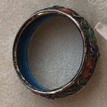 Серебряное кольцо в эмалях, старый экспортный Китай, фото №6