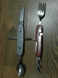 Туристический набор 6в1 нож,вилка,нож,штопор,открывалка,шило, фото №8