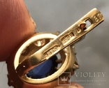 Комплект серьги кольцо сапфир  бриллиант 30 штук минимум 2 карат, фото №7