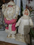Снегурочка и Дед мороз вата-прессопилки-дерево., фото №2
