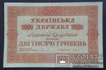 Украина. 2000 гривен 1918 года. aUNC. 2 номера подряд., фото №3