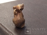 Крыса с хвостом Символ 2020 года бронза брелок коллекционная миниатюра, фото №4