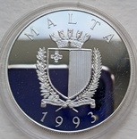 5 Лир Мальта 1993. Серебро 925, фото №3