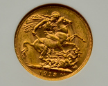Sovereign gold, 1913, HA капсулa, фото №3