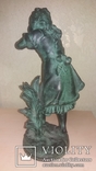 Садовая скульптура Девочка с Цветком. Бронза. Auguste Moreau, 19 век Франция, фото №7