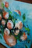 Картина "Натюрморт с розами" 40х35см.Ермолович Елена, фото №3