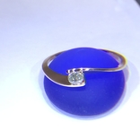 Кольцо с овальным бриллиантом 0,17ct, фото №2