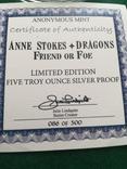 США.5 унций серебряного доказательства раунда - драконы Энн Стоукс, фото №6
