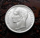 2 боливара Венесуэла 1945 состояние UNC серебро, фото №4