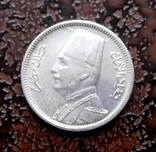 2 пиастра Египет 1929 состояние UNC серебро, фото №4