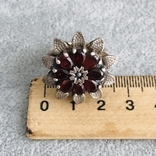 Кольцо с гранатами 18,5 размер (серебро 925 пр, вес 16 гр), фото №4