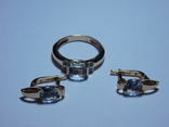 Комплект кольцо и сережки. Золото 585. КЮЗ, фото №8