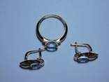 Комплект кольцо и сережки. Золото 585. КЮЗ, фото №9