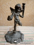 Статуэтка бронзовая ангел с факелом, фото №2