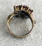 Серебряное кольцо с гранатами 18,5 размер (серебро 925 пр, вес 8,3 гр), фото №7