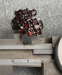 Серебряное кольцо с гранатами 18,5 размер (серебро 925 пр, вес 8,3 гр), фото №8