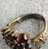 Серебряное кольцо с гранатами 18,5 размер (серебро 925 пр, вес 8,3 гр), фото №9