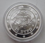 10 евро серебро Греция. 2004 год. XXVIII летние Олимпийские Игры Афины 2004 - Плавание, фото №2