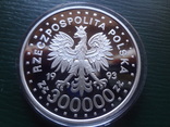 300000 злотых 1993  Польша серебро~, numer zdjęcia 4