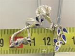 Набор Серьги кольцо перстень серебро СССР 800 проба 7,43 гр 19 размер перстня, фото №5