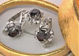 Набор кольцо перстень серьги серебро 925 проба 7,48 грамма 17,5 размер, фото №2