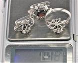 Набор кольцо перстень серьги серебро 925 проба 7,48 грамма 17,5 размер, фото №8