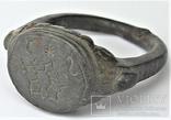 Кольцо перстень старинный козацкий бронза размер 21,5 25,97 гр., фото №3