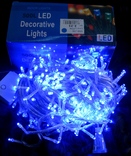Новогодняя гирлянда . 500 LED лампочек синего цвета свечения , на бело прозрачном кабеле ., фото №2