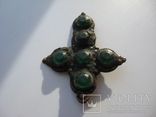 Крест козацкий с зелеными камнями, фото №5