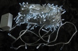 Новогодняя , Гирлянда холодно белого цвета свечения , 300 LED лампочек , 25 м., photo number 8