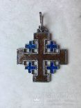 Старый крест, кулон, серебро, эмаль, 800 проба, Европа., фото №2