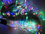 Гирлянда разноцветная 500 LED лампочек , прозрачный сетевой кабель ., photo number 2