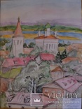 "Пейзаж провінційного містечка", 40х30 см., травень 2019, акварель, Ліля Манжос, 14 років, фото №2