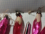 Лот из розово-красных ёлочных игрушек  СССР, фото №6