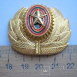 Russia three similar military cap badges: small wreath, normal wreath an two headed eagle, фото №9