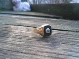 Золотое кольцо с голубым бриллиантом, фото №8