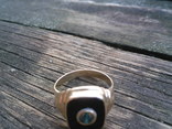 Золотое кольцо с голубым бриллиантом, фото №9
