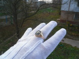 Золотое кольцо с голубым бриллиантом, фото №11