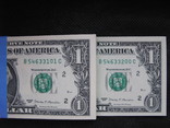 1 долар США 2017рік UNC (1 корінець 100 доларів номер в номер), фото №7