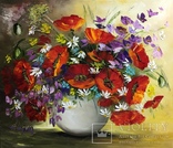 Картина «Букет полевых цветов» масло мастихин 60х70, фото №2