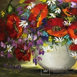 Картина «Букет полевых цветов» масло мастихин 60х70, фото №3
