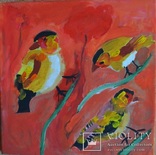 Картина "Пташки", 30х30 см., акрилові фарби, жовтень 2019 р., Ярослав Береза, 7 років, фото №2