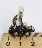 Кольцо с гранатами Размер 18,5 (серебро 925 пр, вес 8,6 гр), фото №5