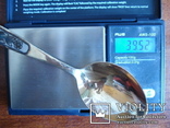  Ложка новая,серебро 875 проба, позолотa, Северная Чернь, вес 39.52гр., фото №5