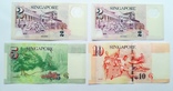 2, 5 и 10 долларов Сингапур (4шт) бумажные пресс, фото №3