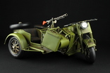 Модель военного мотоцикла с коляской. Металл (0501), фото №2